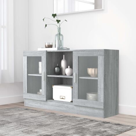 Armoire de rangement，Armoire à vitrine Sonoma gris 120x30,5x70 cm Bois d'ingénierie CFW46357