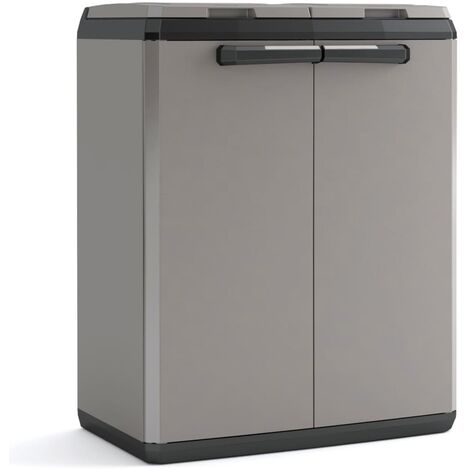 Armoire de recyclage Split Basic Gris et noir 85 cm Keter - Noir