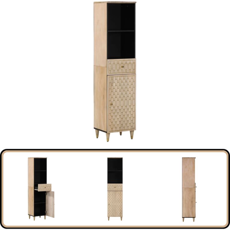 Vidaxl - Armoire de salle de bain 38x33x160 cm bois massif de manguier - Meuble De Salle De Bain - Armoire De Salle De Bain - Rangement Salle De Bain