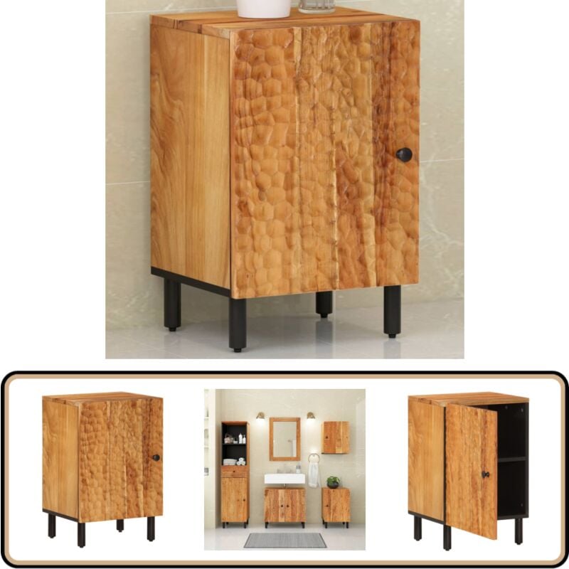 Vidaxl - Armoire de salle de bain 38x33x58 cm bois massif d'acacia - Meuble De Salle De Bain - Armoire De Salle De Bain - Meuble Rangement Salle De