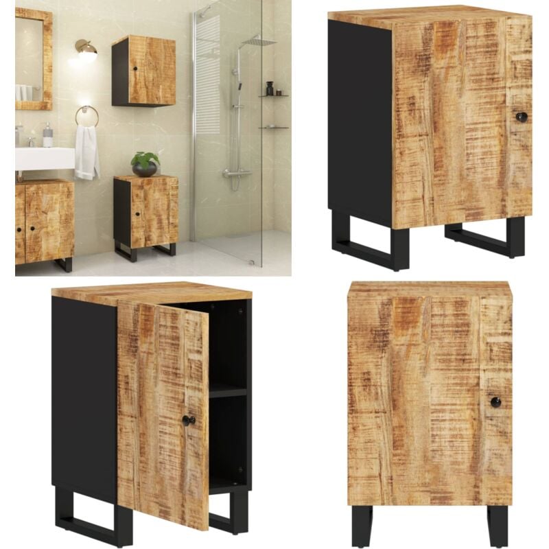 Armoire de salle de bain 38x33x58 cm bois massif de manguier - Meuble De Salle De Bain - Armoire De Salle De Bain - Rangement Salle De Bain - Commode