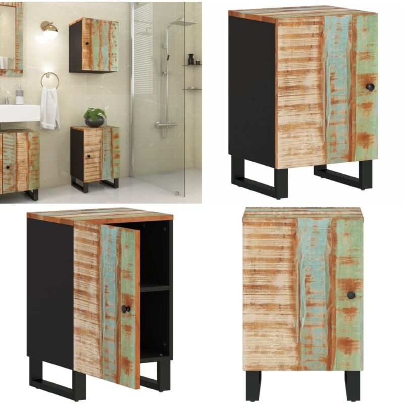 Armoire de salle de bain 38x33x58cm bois massif de récupération - Meuble De Salle De Bain - Armoire De Salle De Bain - Rangement Salle De Bain - Bois