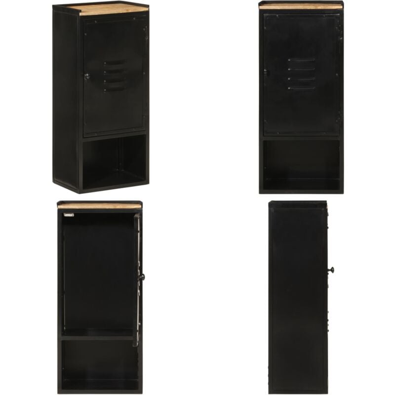 Armoire de salle de bain 40x27x90 cm fer et bois de manguier - Armoire De Salle De Bain - Meuble De Salle De Bain - Rangement Salle De Bain