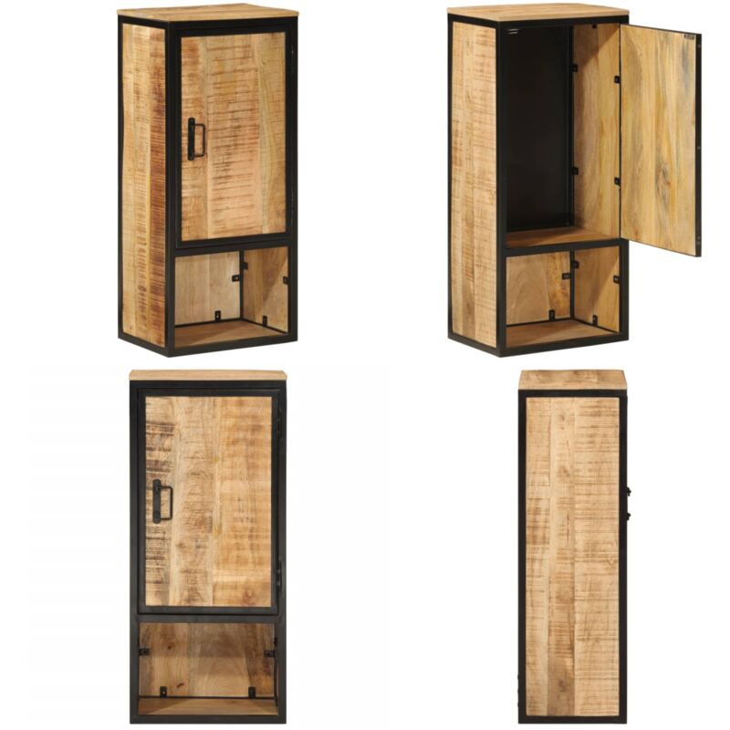 Armoire de salle de bain 40x27x90cm bois massif manguier et fer - Meuble De Salle De Bain - Armoire De Salle De Bain - Rangement Salle De Bain