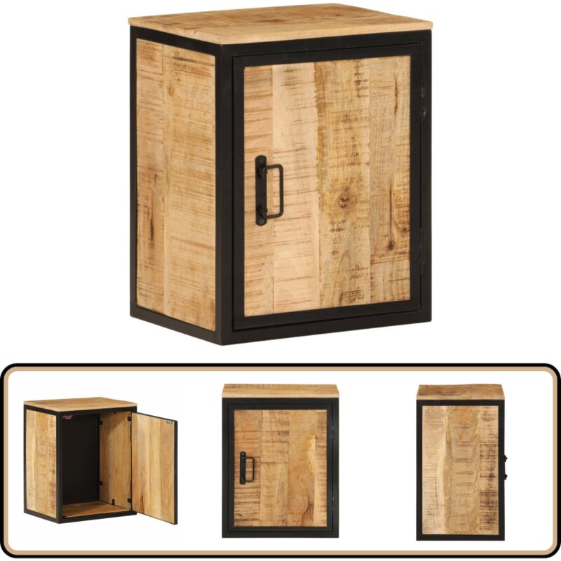 Vidaxl - Armoire de salle de bain 40x30x50cm bois massif manguier et fer - Armoire De Salle De Bain - Meuble Salle De Bain - Rangement Salle De Bain