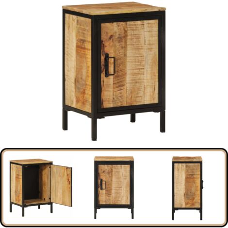 Armoire de salle de bain 40x30x60cm bois massif manguier et fer - Armoire De Salle De Bain - Meuble De Salle De Bain - Rangement Salle De Bain - Commode Salle De Bain - Bois Massif