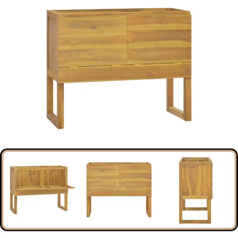Armoire de salle de bain 90x40x75,5 cm bois de teck solide - Meuble De Salle De Bain - Armoire De Rangement - Armoire De Salle De Bain - Commode - Bois De Teck