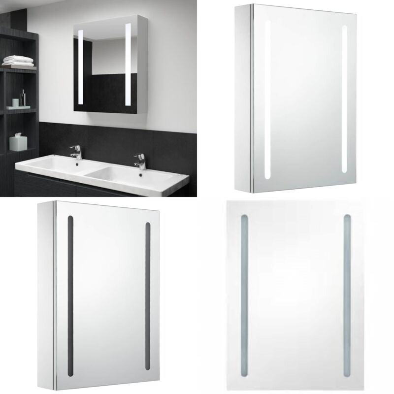 Armoire de salle de bain à miroir LED 50x13x70 cm - Armoire De Salle De Bain - Meuble De Salle De Bain - Miroir LED - Éclairage LED - Vanity Unit
