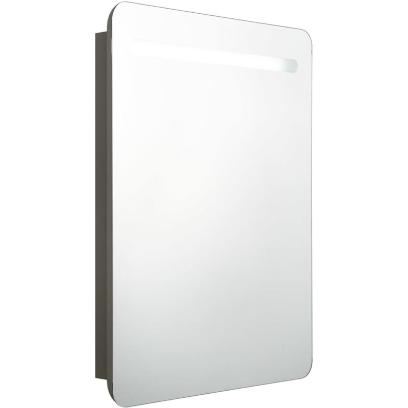 Armoire de salle de bain à miroir LED anthracite 60x11x80 cm vidaXL