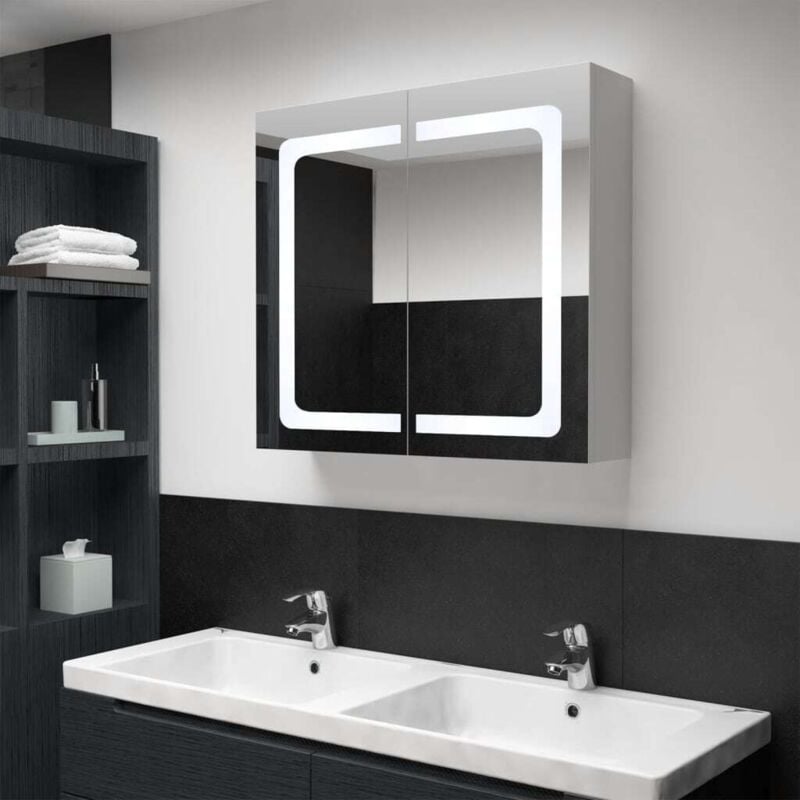Vidaxl - Armoire de salle de bain à miroir led 80x12,2x68 cm