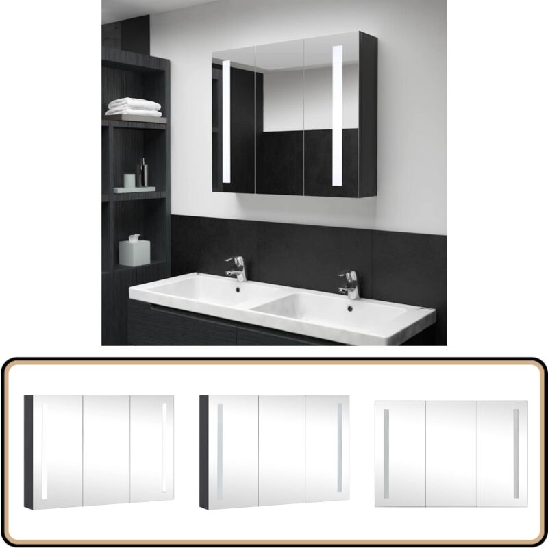 Vidaxl - Armoire de salle de bain à miroir led 89x14x62 cm - Meuble De Salle De Bain - Armoire De Salle De Bain - Armoire à Pharmacie - Éclairage Led