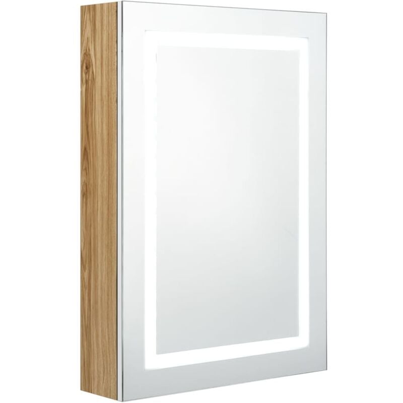 Vidaxl - Armoire de salle de bain à miroir led blanc et chêne 50x13x70cm