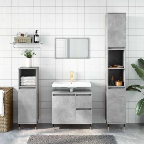 Armoire de salle de bain  Armoire de rangement  Placard de Rangement Toilettes gris béton 65x33x60 cm RTJEX550140 MaisonChic