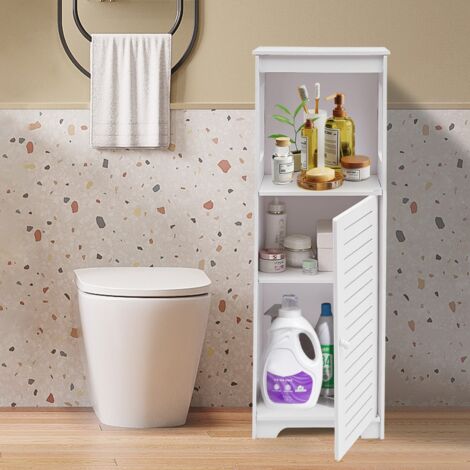 Armoire de salle de bain, armoire de salle de bain avec 3 étagères, armoire de salle de bain moderne blanche, petite armoire de salle de bain.