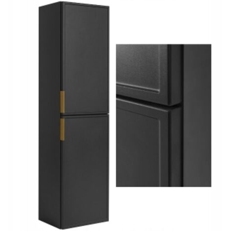 Armoire de salle de bain - Armoire haute salle de bain - SLIM - 136 cm - Gris foncé - Design élégant - Haute fonctionnalité - 3 couleurs de poignées incluses GRATUITEMENT