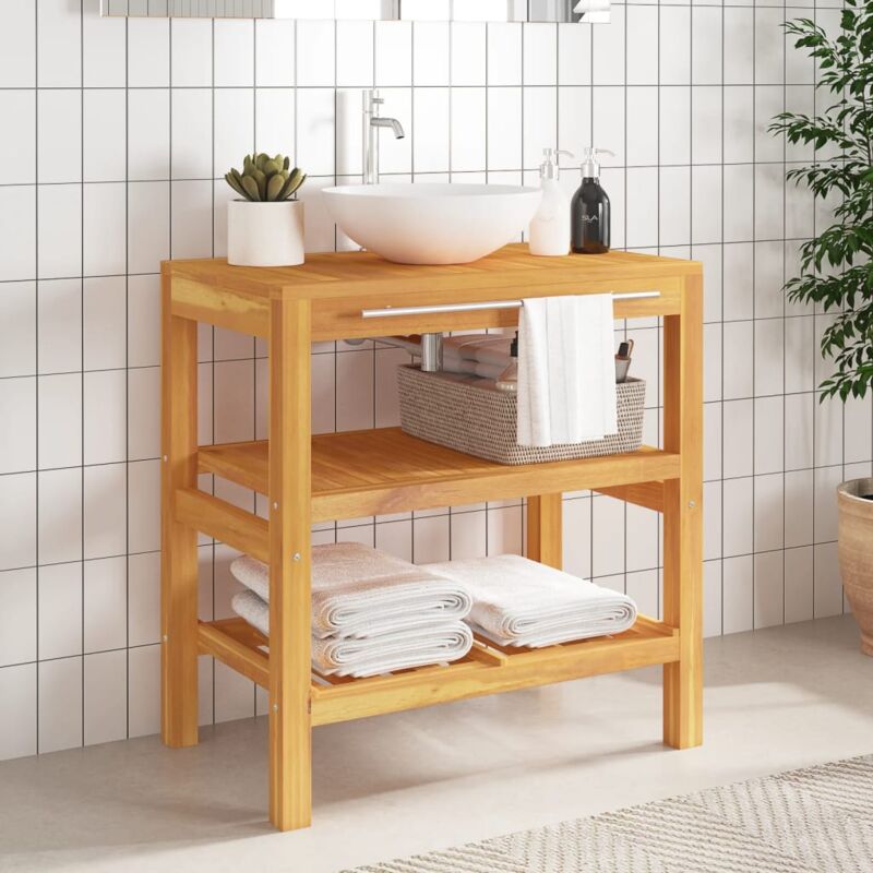 Vidaxl - Armoire de salle de bain avec 2 étagères 74x45x75cm bois massif