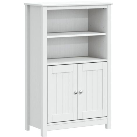 Armoire de salle de bain BERG blanc 69,5x34x110 pin massif