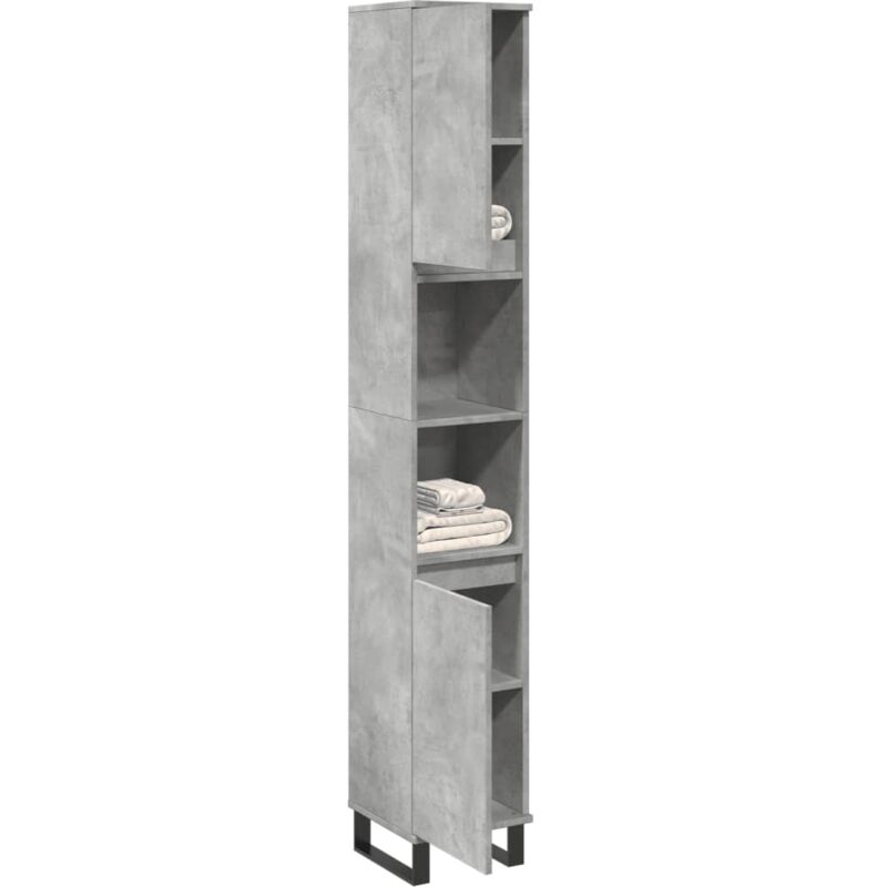 Vidaxl - Armoire de salle de bain gris béton 30x30x190 cm