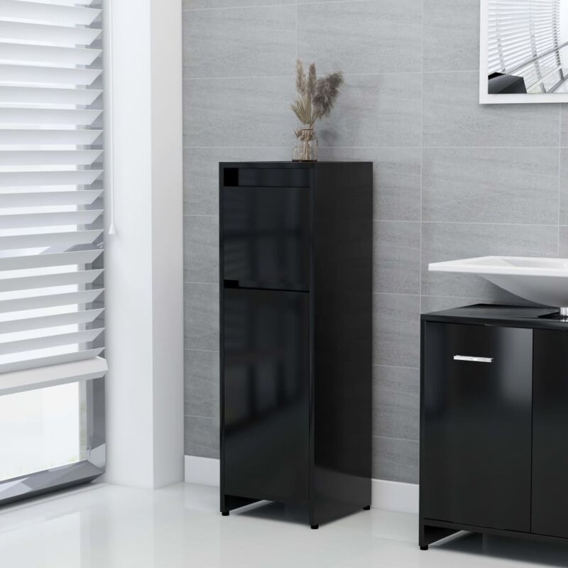 Vidaxl - Armoire de salle de bain Noir 30x30x95 cm Bois d'ingénierie