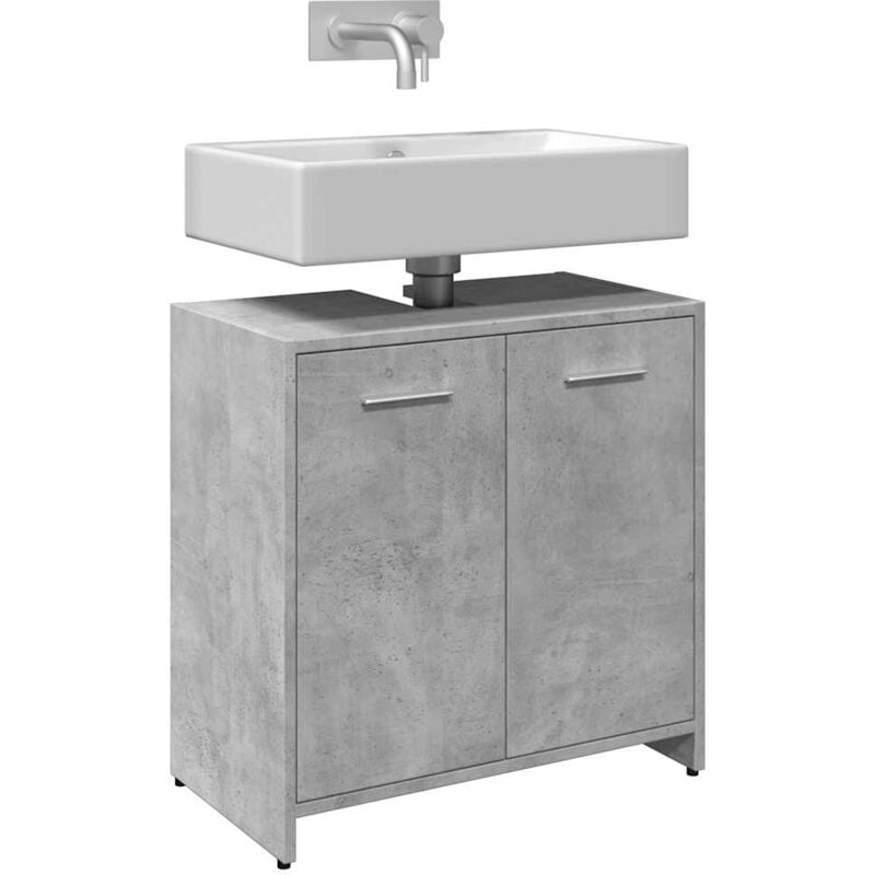 Vidaxl - Armoire lavabo de salle de bain gris béton 60x33x60 cm