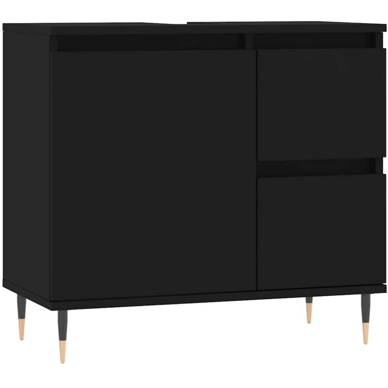 Vidaxl - Armoire de salle de bain noir 65x33x60 cm bois d'ingénierie