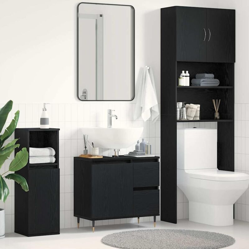 Vidaxl - Cabinet de salle de bain avec tiroir Chêne noir 65 x 33 x 60 cm