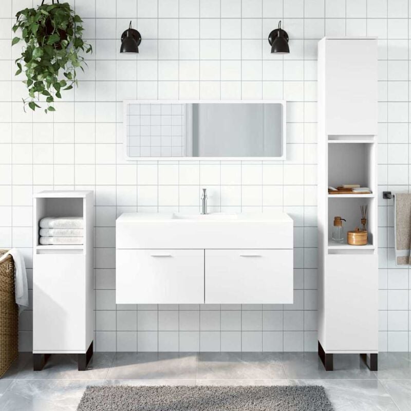 Vidaxl - Armoire de salle de bain avec miroir blanc bois d'ingénierie