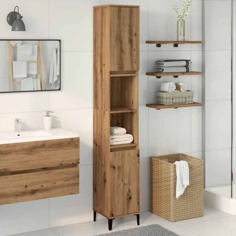 Vidaxl - Armoire de salle de bain chêne artisanal 30x30x190 cm