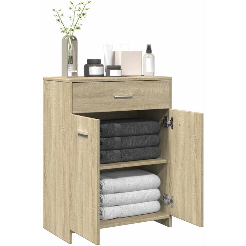 vidaXL Armoire de salle de bain Chêne sonoma 60x33x80 cm Aggloméré