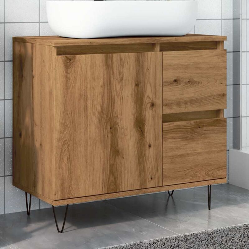 Vidaxl - Armoire de lavabo de salle de bain chêne artisanal 65x33x60 cm