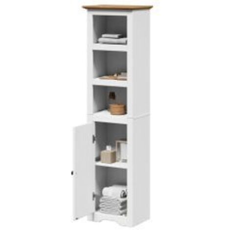 Armoire de salle de bain BODO blanc et marron 44x30x160