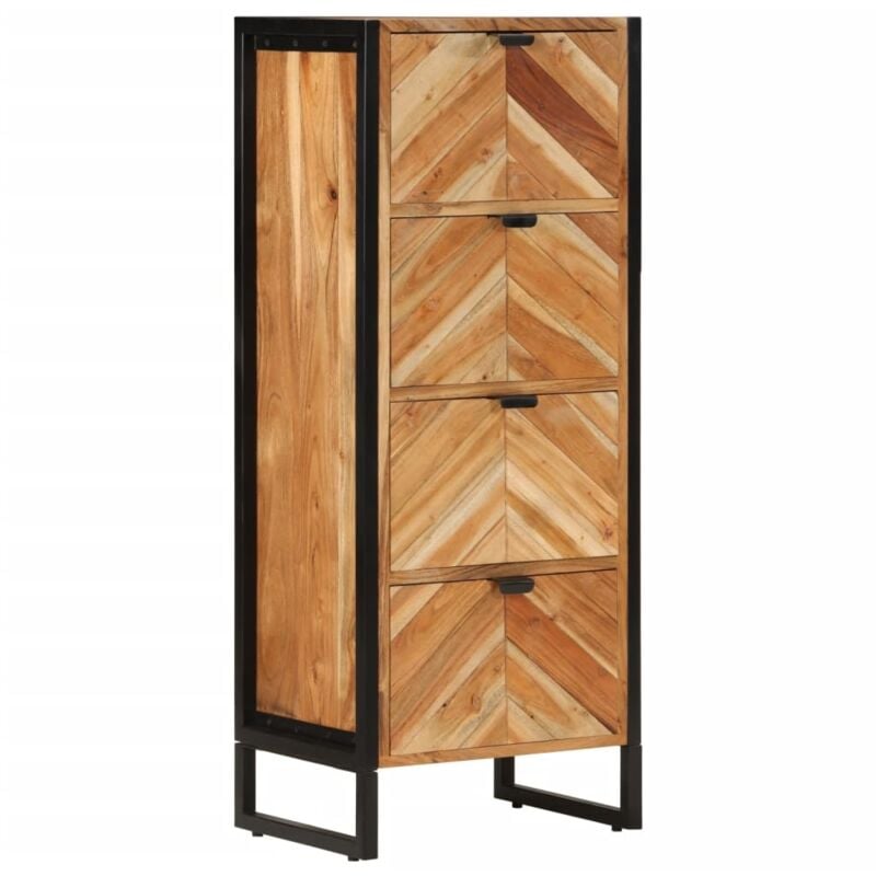 Vidaxl - Armoire de salle de bain bois massif d'acacia et fer