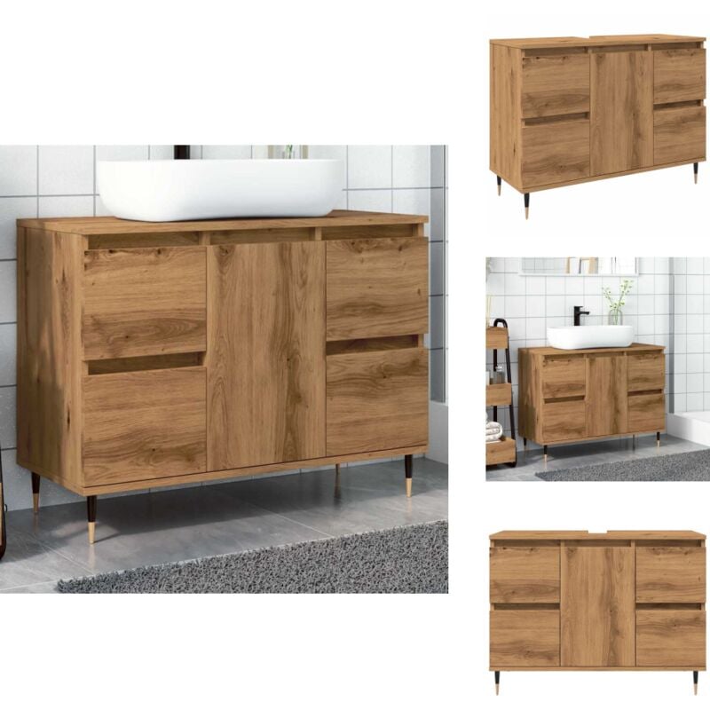 Vidaxl - Armoire de salle de bain chêne artisanal bois d'ingénierie - Armoire De Salle De Bain - Armoires De Salle De Bain - Armoire - Armoire Pour