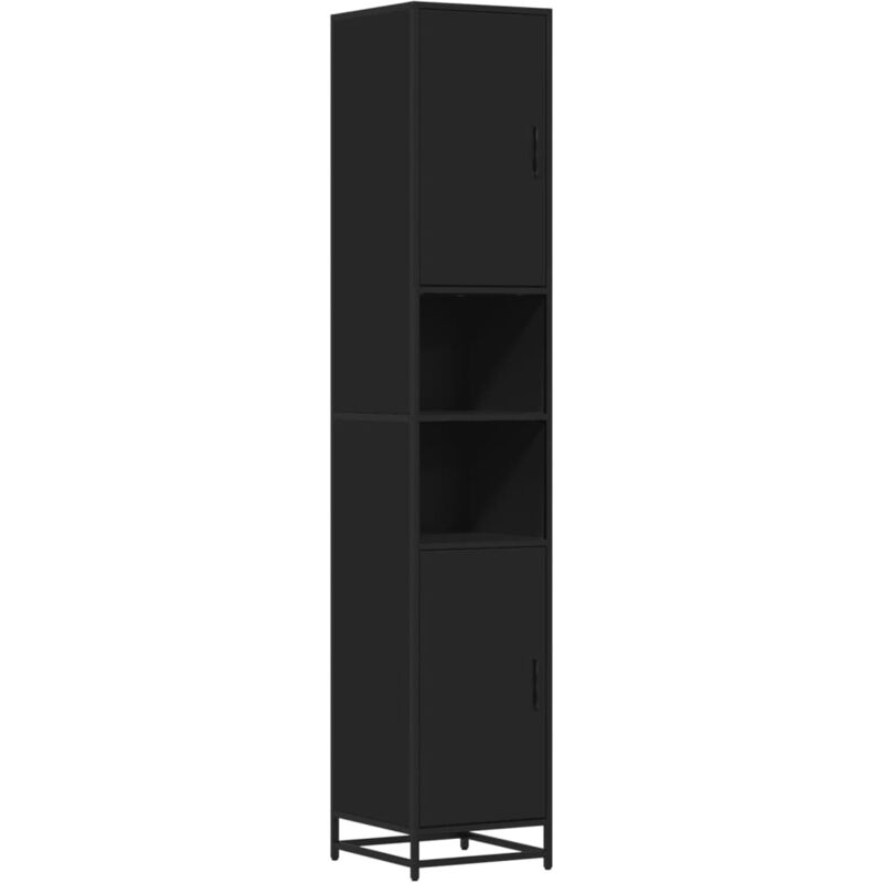 Vidaxl - Armoire de salle de bain noir bois d'ingénierie et métal