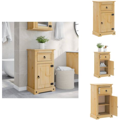 Armoire de salle de bain Corona 45x33x80 cm bois de pin massif - Armoire De Salle De Bain - Meuble Salle De Bain - Rangement Salle De Bain - Commode Salle De Bain - Meubles De Salle De Bain
