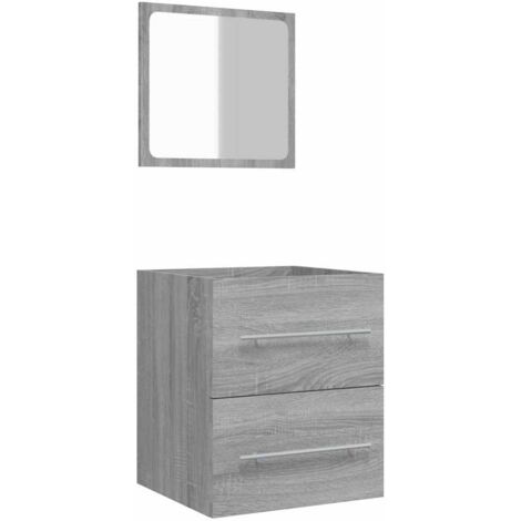 Armoire de salle de bain Design moderne, Armoire Etagère de rangement, avec miroir Sonoma gris 41x38,5x48 cm OIB4795E