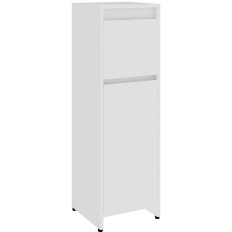 BONNEVIE Armoire de salle de bain Design moderne, Armoire Etagère de rangement, Blanc 30x30x95 cm Aggloméré OIB8530E