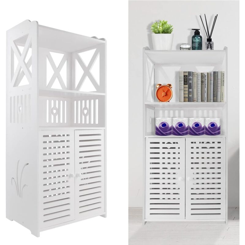Hsha - Armoire de salle de bain en pvc avec 1 porte, meuble de rangement pour salle de bain, couloir, 90 x 40 x 25 cm