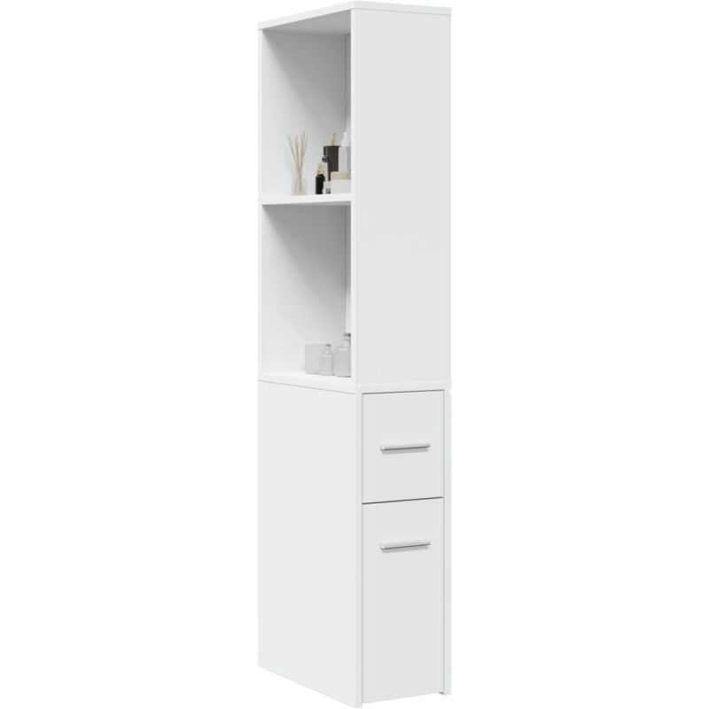 Vidaxl - Armoire de salle de bain étroite avec roulettes blanc