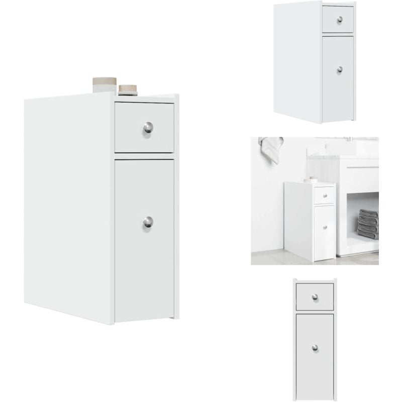 Armoire de salle de bain étroite avec roulettes blanc - Armoire De Salle De Bain Étroite - Armoires De Salle De Bain Étroites - Armoire De Salle De