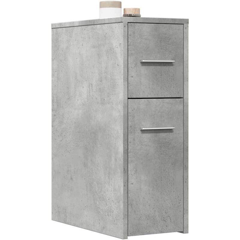 Vidaxl - Armoire de salle de bain étroite avec roulettes gris béton