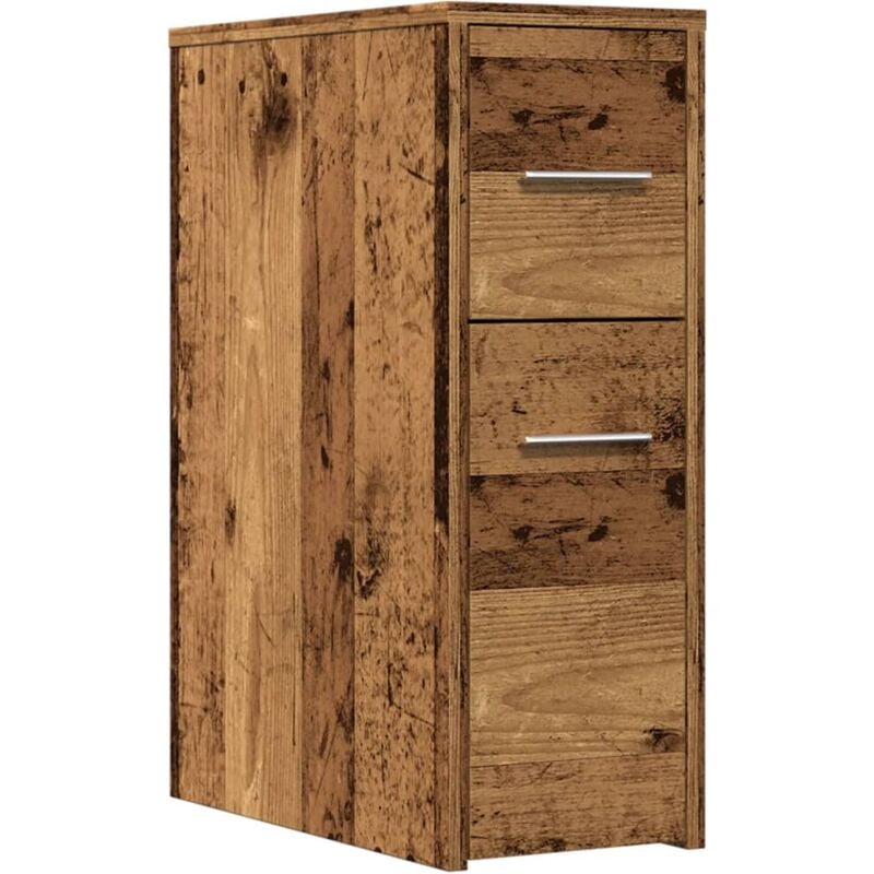Vidaxl - Armoire de salle de bain étroite avec roulettes vieux bois