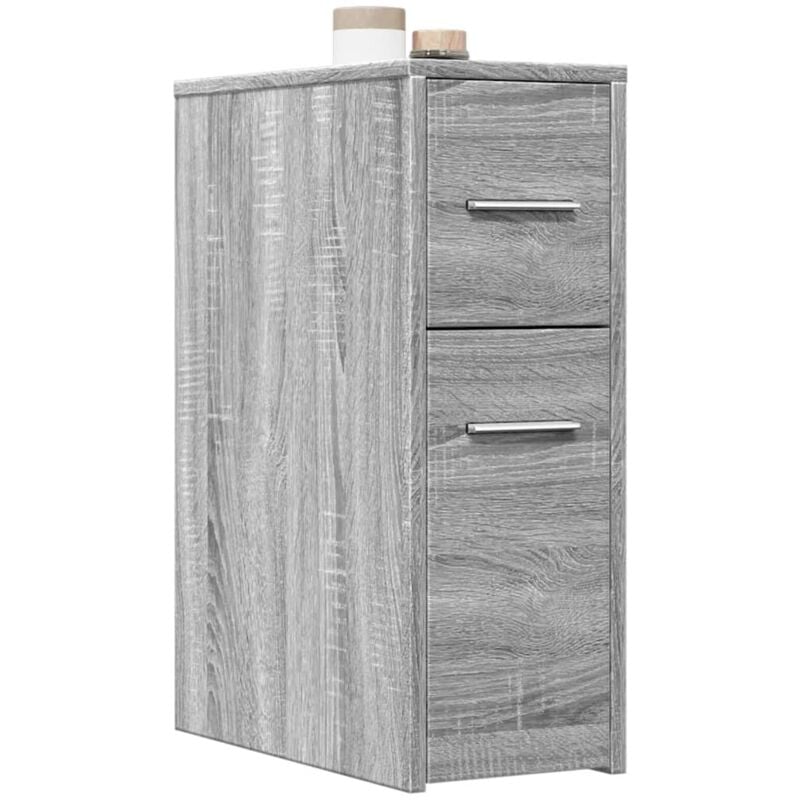 Vidaxl - Armoire de salle de bain étroite avec roulettes sonoma gris