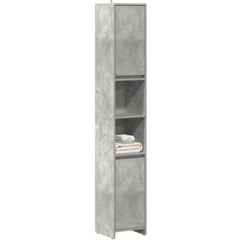 vidaXL Armoire de salle de bain Gris béton 30x30x183,5 cm Aggloméré