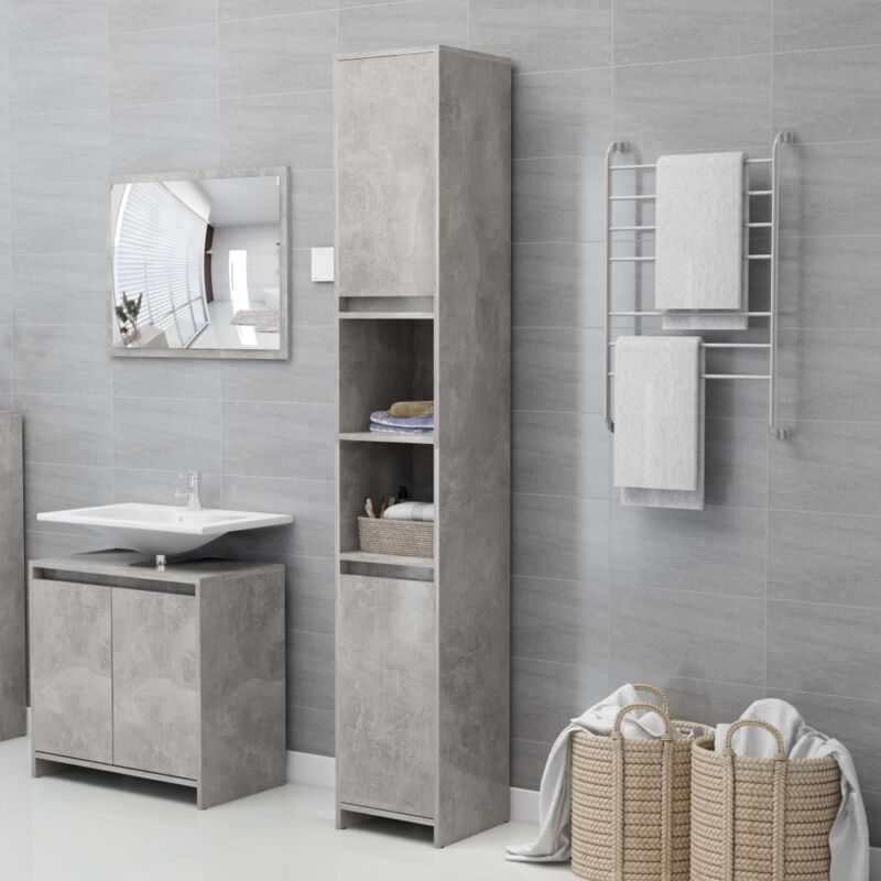 Vidaxl - Armoire de salle de bain Gris béton Bois d'ingénierie