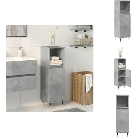 Armoire de salle de bain gris béton 30x30x100 cm - Armoire De Salle De Bain - Armoires De Salle De Bain - Armoire - Meuble De Salle De Bain