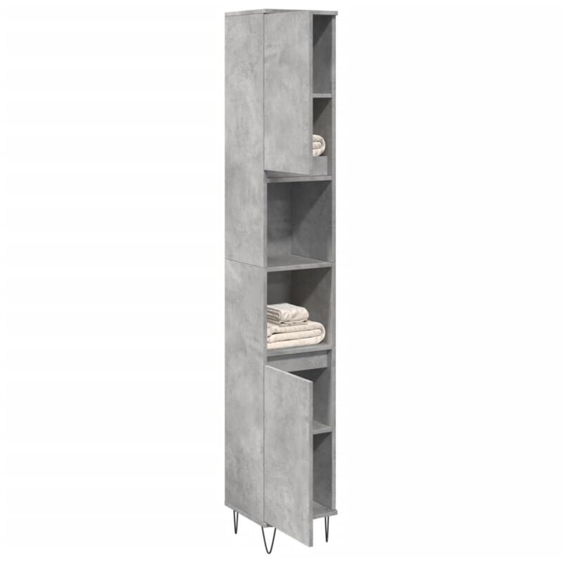 Vidaxl - Armoire de salle de bain gris béton 30x30x190 cm