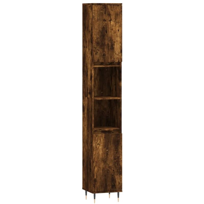 Vidaxl - Armoire de bain chêne fumé 30x30x190 cm bois d'ingénierie