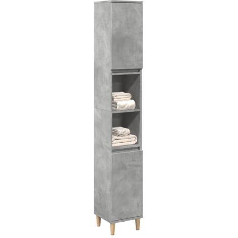 Armoire de salle de bain gris béton 30x30x190 cm vidaXL