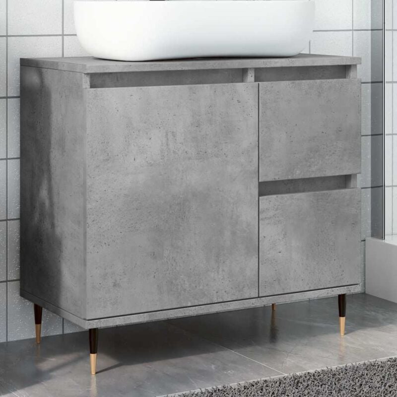 vidaXL Armoire de salle de bain gris béton 65x33x60 cm